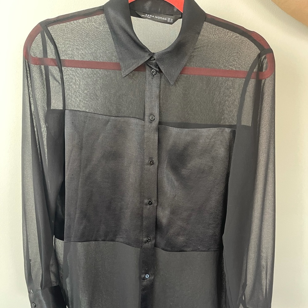 Zara Blouse - Sheer and Satin